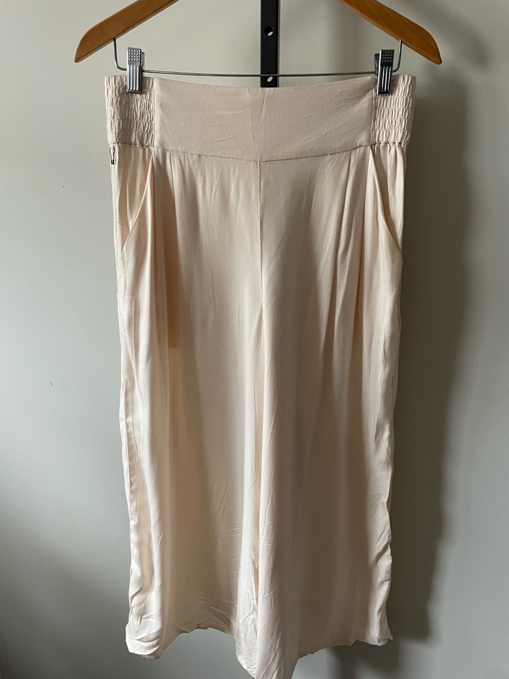 NEW Sunday Best Sullivan Pant Wide Leg Cropped Culottes Cream Flowy Size Medium
